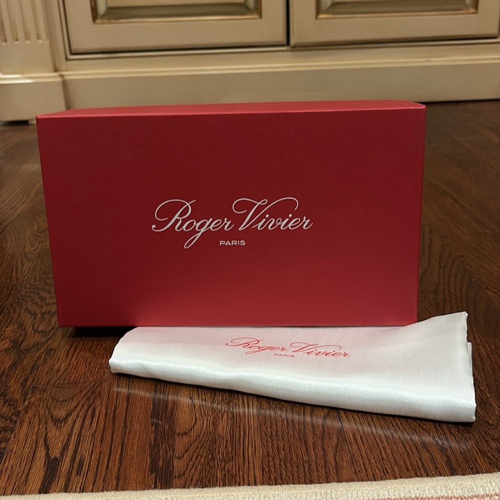 Roger Vivier Shoe Box with White Satin Dust Bag